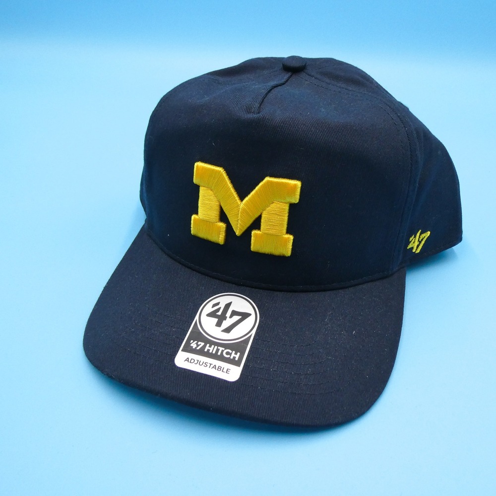 '47 Brand Hat Mens OSFA Hitch Michigan Wolverines Navy Blue Snapback Cotton